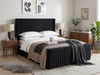 Sophisticated black velvet Pepita Ottoman Storage Bed by Hush My Bed, highlighting the bold structural design and premium handcrafted British upholstery
